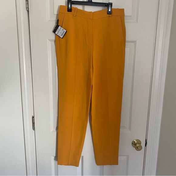 NWT Massimo Dutti Golden Yellow Slim Trouser Pants - Picture 2 of 6